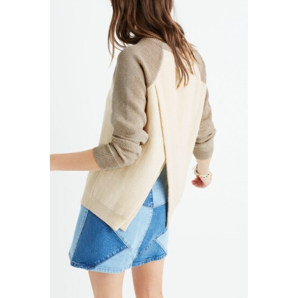 NWT Madewell Province Cross-Back Pullover Sweater Size XXS In Heather Moonstone